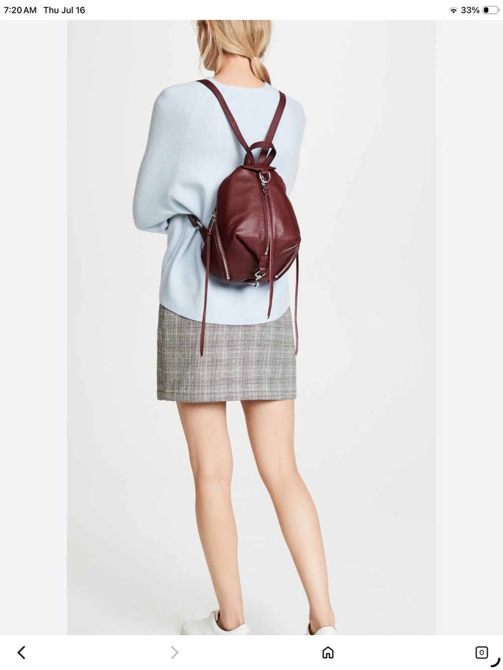 Women's Burgundy Leather medium Backpack